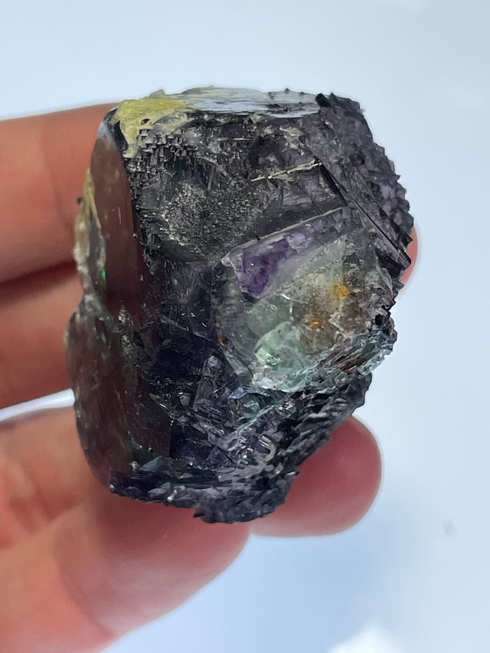 Fluorite with Black Tourmaline and Hyalite Opal from Erongo Mountain, Erongo Region, Namibia
