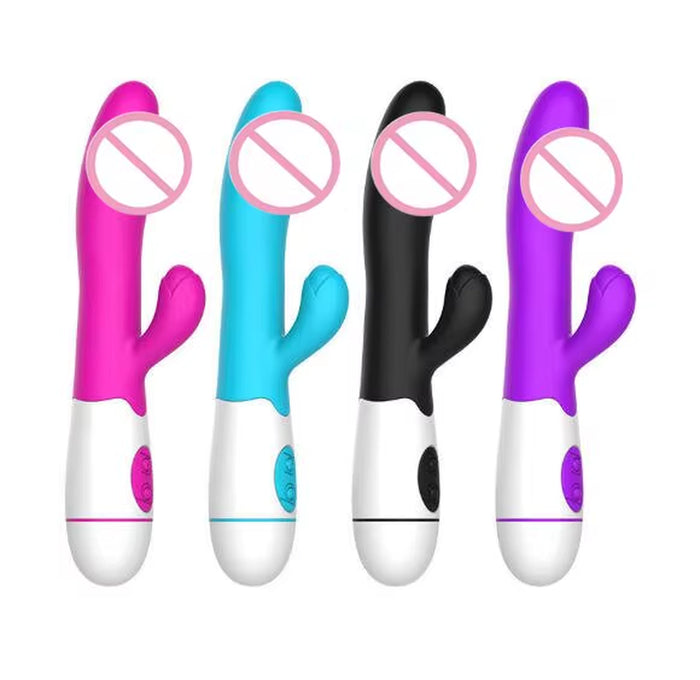 G-Spot Vagina Clitoral Stimulation Sex Toy Blue Purple USB Rechargeable Dildo Rabbit Vibrator for Women