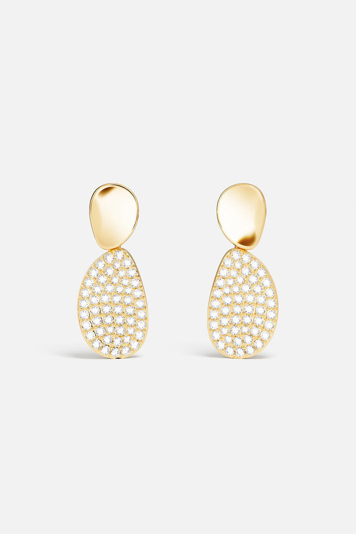 APM Earrings in golden hues, a luminous drop of understated elegance.