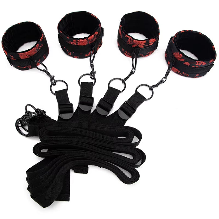 Game Play Erotic Couple Game Bed Bondage Restraint with Handcuff SM Kit Bondage Restraints BDSM
