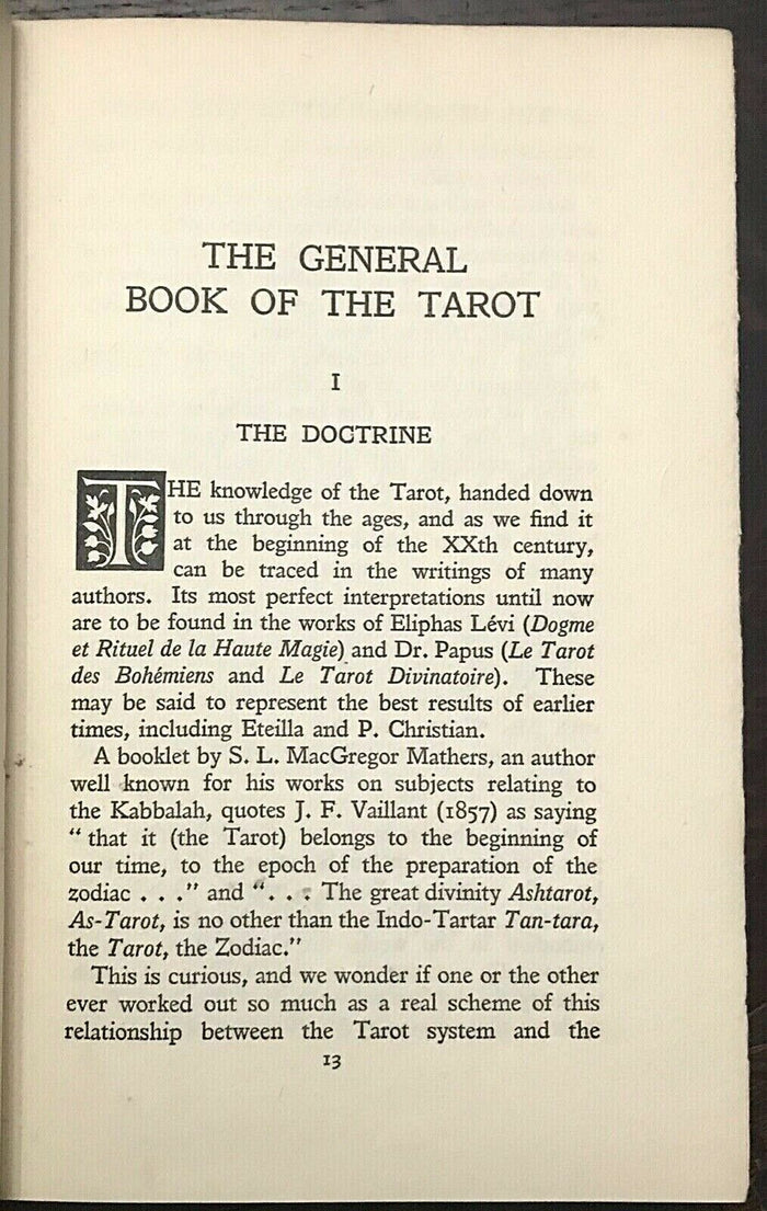 GENERAL BOOK OF THE TAROT - Thierens, 1st 1928, A.E. Waite - DIVINATION OCCULT
