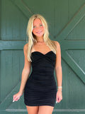 Gia Ruched Strapless Mini Dress