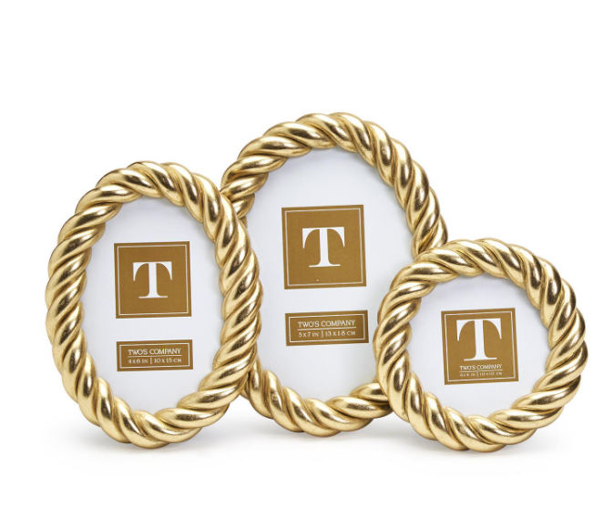 Gilded Rope Gold Finish Photo Frame