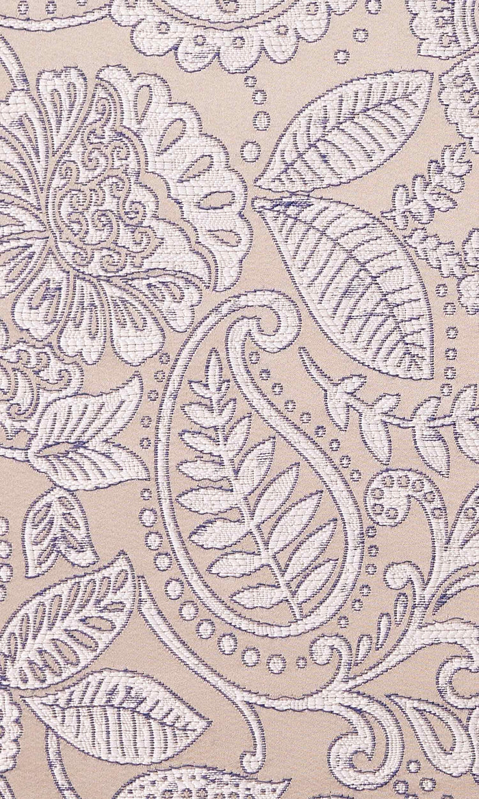 Floral Textured Home Textile Fabric Material By the Metre (Beige/ Blue)