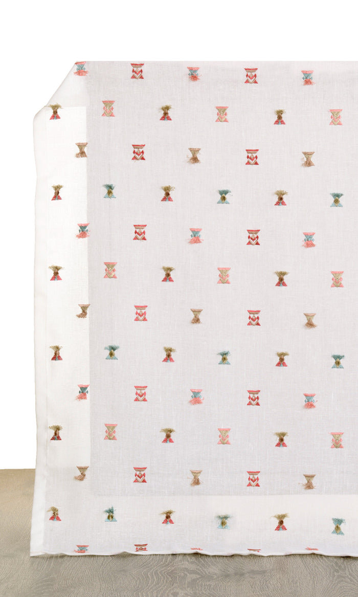 Semi Sheer Fabric By the Metre for Curtains & Drapes (Red/ Pink/ Beige/ Blue/ White)