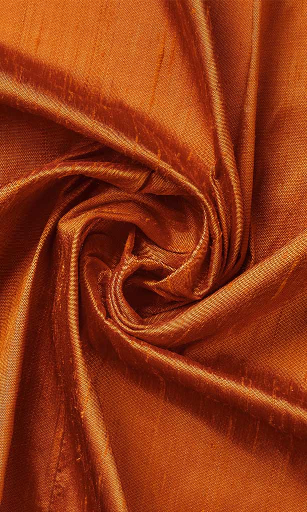 Dupioni Silk Home Décor Fabric By the Metre (Orange)