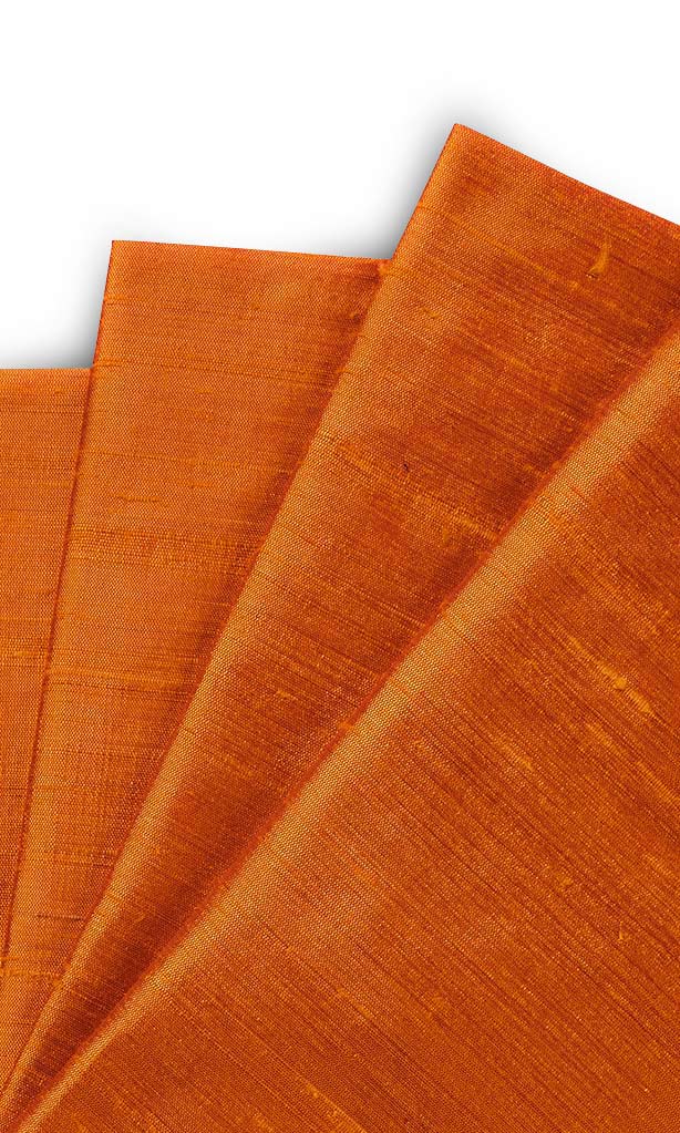 Dupioni Silk Window Treatments Fabric By the Metre (Orange)