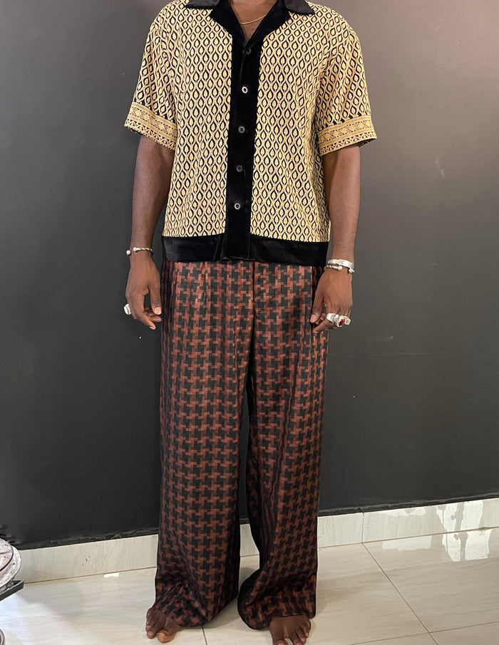 Grand Baba Satin Jacquard Pants