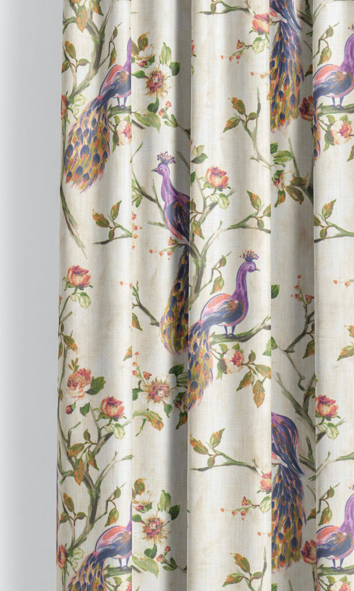 French Country Print Window Treatments Fabric By the Metre (Orange/ Green/ Purple)
