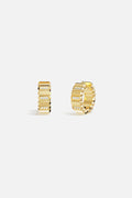 APM Hoop Earrings in golden color, faceted brilliance with a bold modern edge.