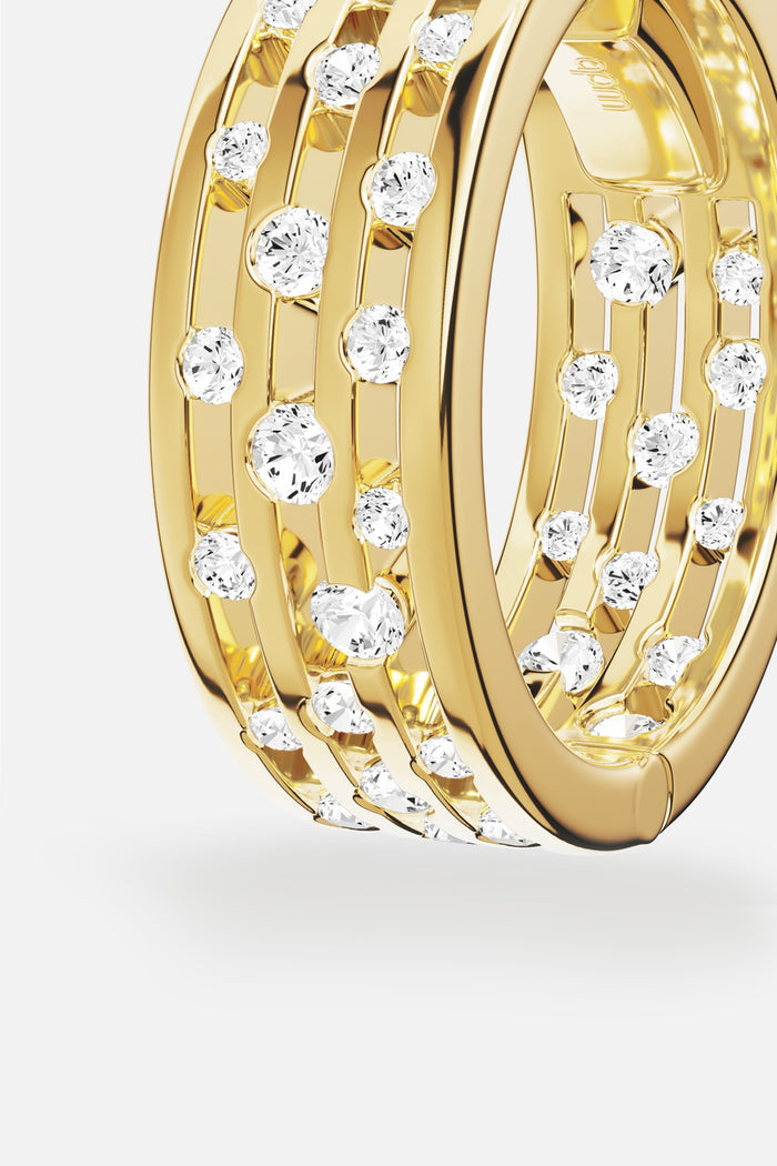 APM Ring in golden hues, a luminous cascade of scattered brilliance.