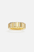 APM ridged ring in golden color, a bold statement of modern elegance.
