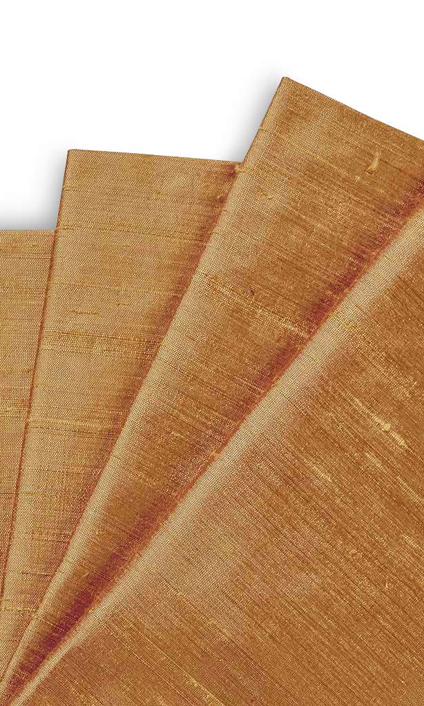 Dupioni Silk Window Treatments Fabric By the Metre (Saffron Orange)