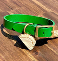 Dogtraining101 Puppy Hand Painted Leather -  Dark Green