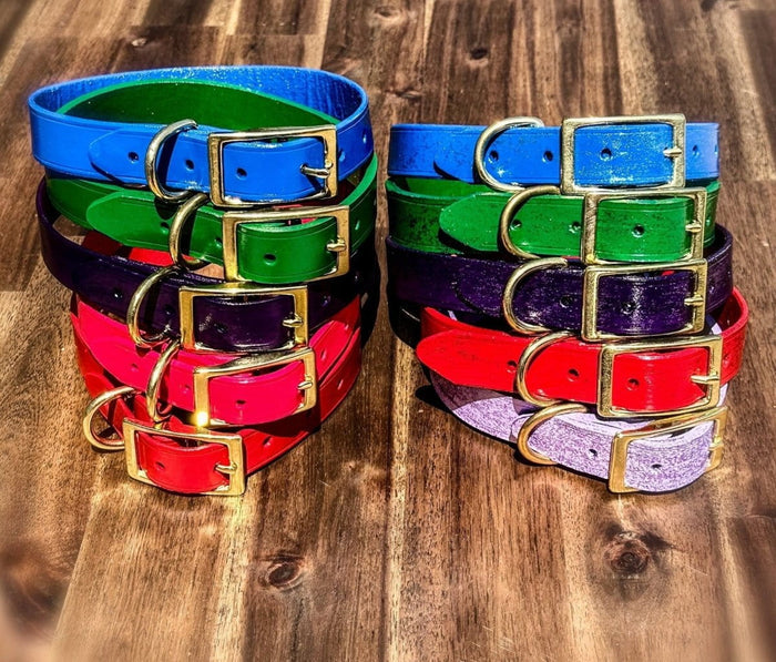 Dogtraining101 Hand Painted Leather -  Dark Green