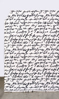 Script Print Home Décor Fabric By the Metre (Paper White/ Ink Black)