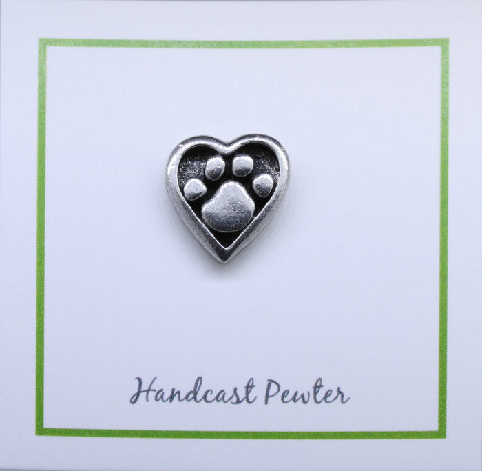 Heart and Paw Lapel Pin