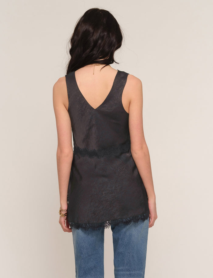 Heartloom Echo Top – Women's Sleeveless Lace V-Neck Split Side Going Out Top