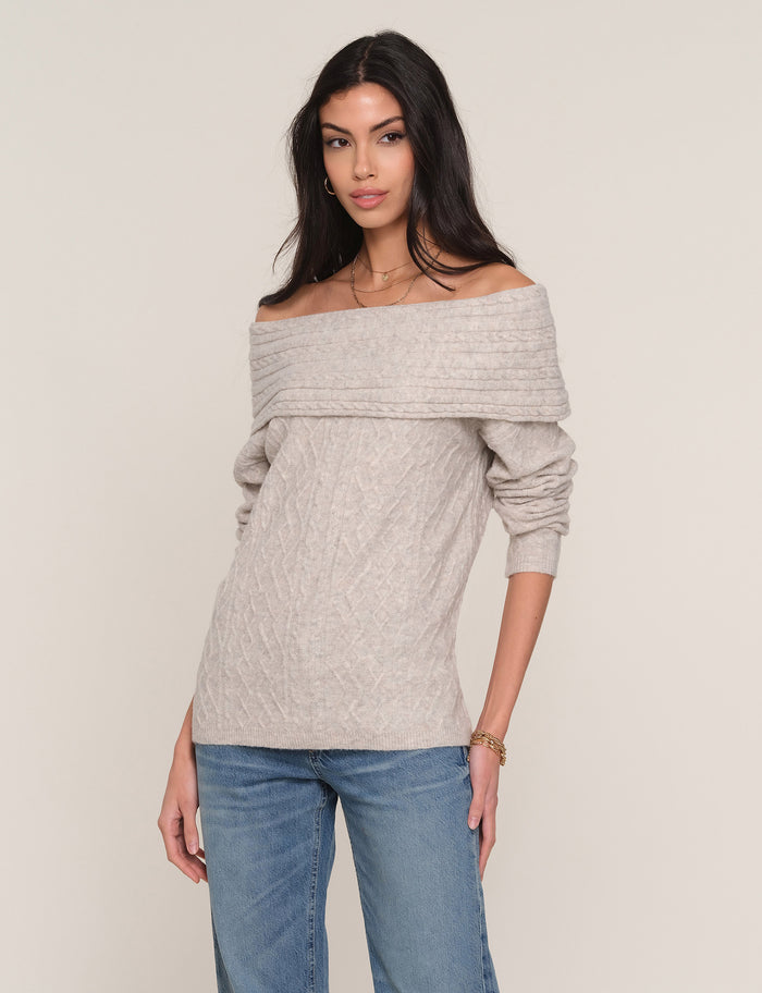 Heartloom Enly Sweater – Women's Off-the-Shoulder Super Soft Knit Sweater