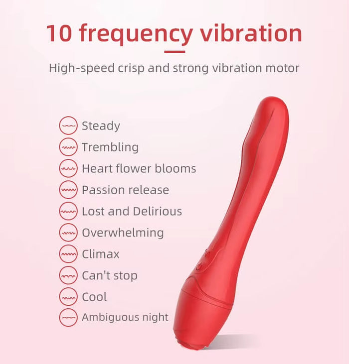 Heating Soft Rose Flower Stick Dildo Sexual Toys Juguete Del Sexo Clit G Spot Vaginal Stimulation Wand Vibrator