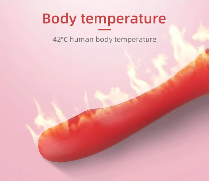 Heating Soft Rose Flower Stick Dildo Sexual Toys Juguete Del Sexo Clit G Spot Vaginal Stimulation Wand Vibrator