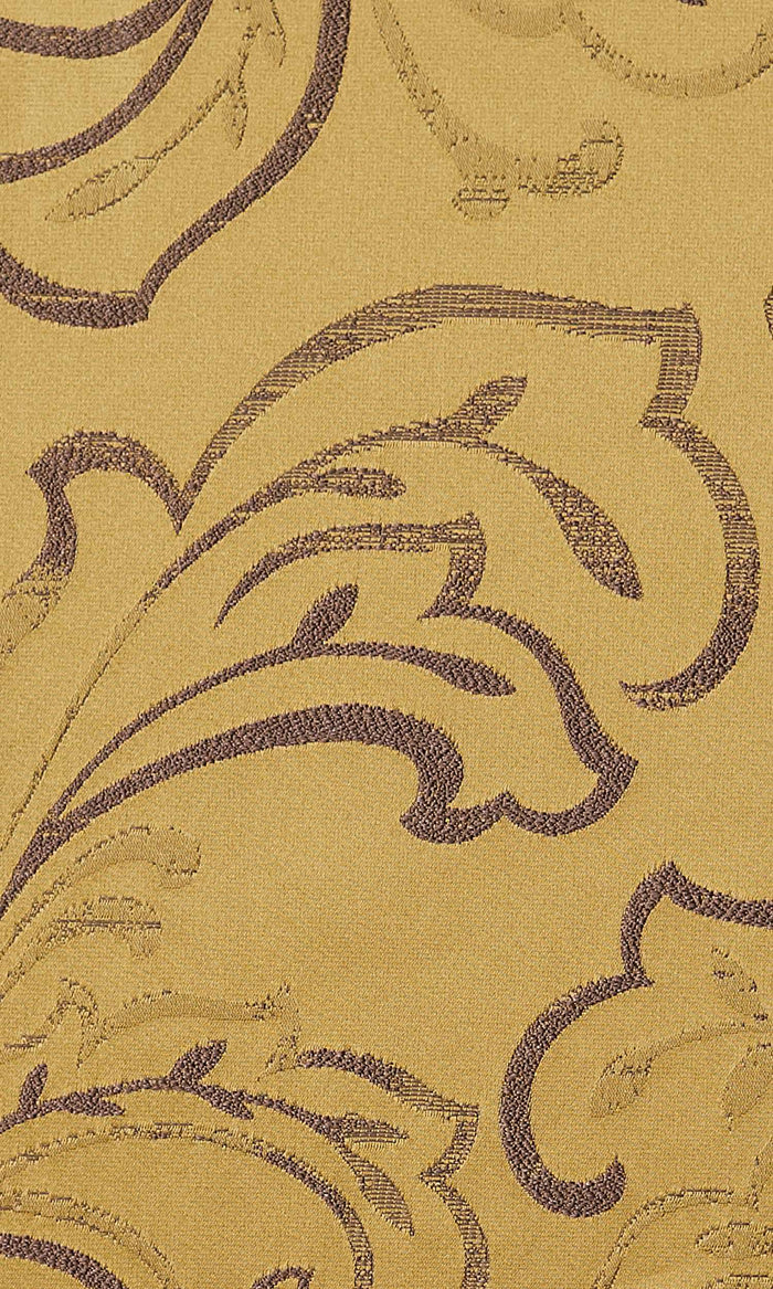 Floral Embroidered Home Textile Fabric Material By the Metre (Mustard Yellow)