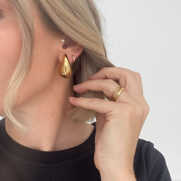 Hoops set 2 earrings Hailey Bieber inspired