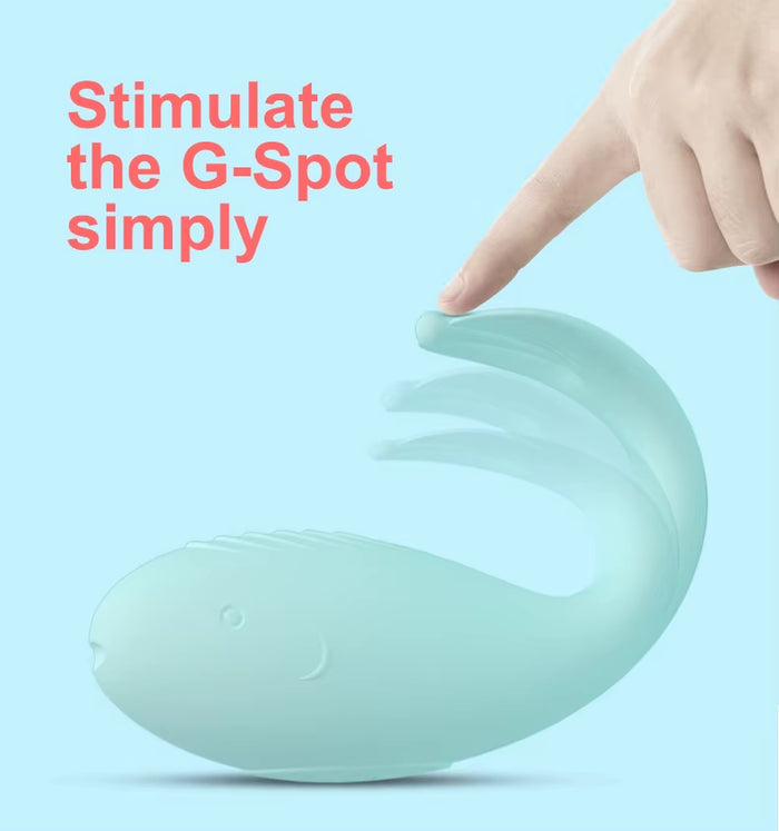 Hot Sales Waterproof Pinhole Charging Remote Control Silicon Fish Pink and Blue Color Wireless Egg Vibrator