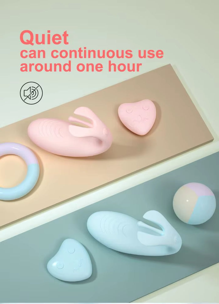 Hot Sales Waterproof Pinhole Charging Remote Control Silicon Fish Pink and Blue Color Wireless Egg Vibrator
