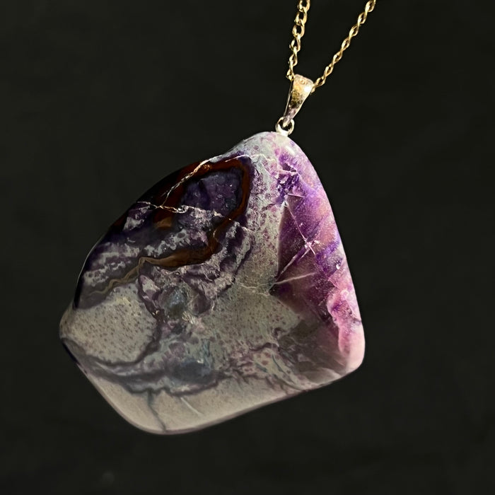 Sugilite Pendant, from N’chwaning Mine III, Kalahari Manganese Field, Northern Cape, South Africa