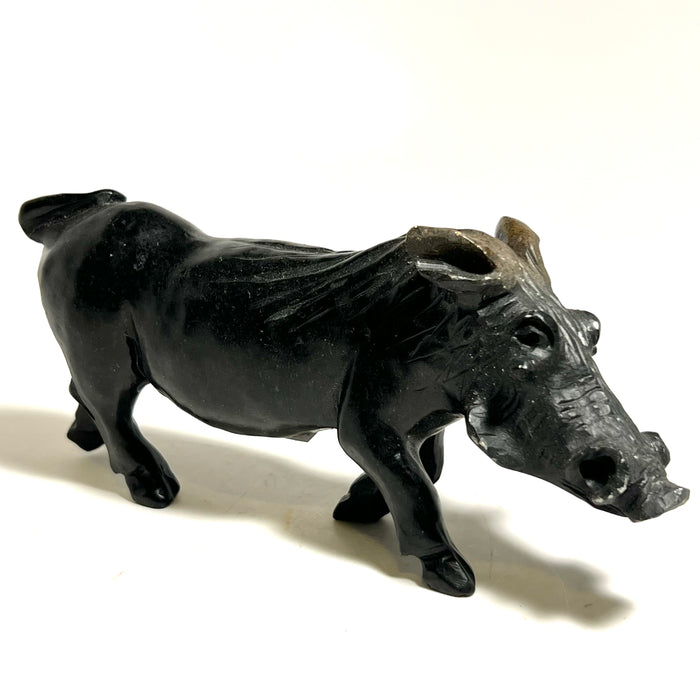 Serpentine Warthog, Shona Sculpture from Zimbabwe