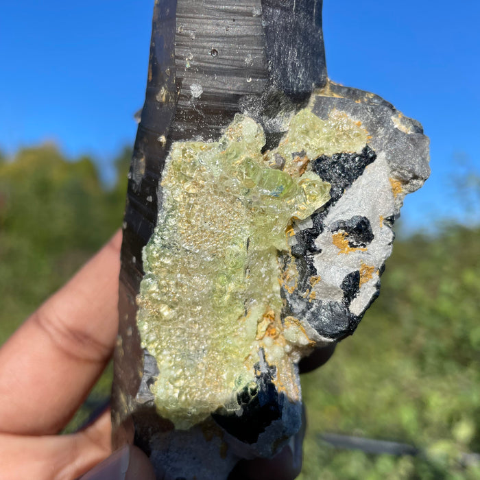 Smoky Quartz with Hyalite, Rondekop, Erongo Mountain, Erongo Region, Namibia