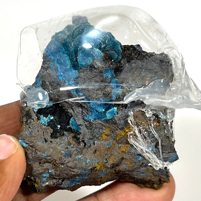 Deep Blue Fibrous Shattuckite, Mesopotamia Copper Valley, Kunene, Namibia, African Mineral Specimen