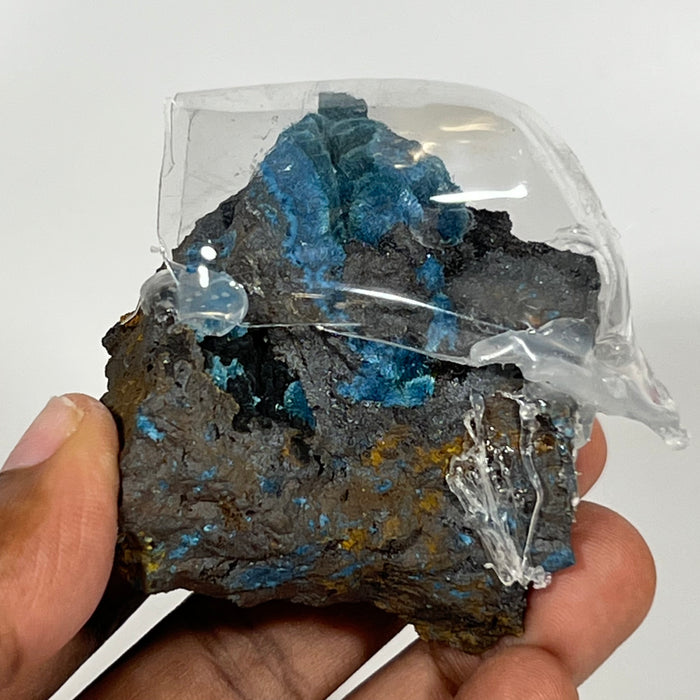 Deep Blue Fibrous Shattuckite, Mesopotamia Copper Valley, Kunene, Namibia, African Mineral Specimen