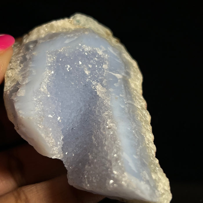 Druzy Blue Lace Agate, from Nsanje, Malawi
