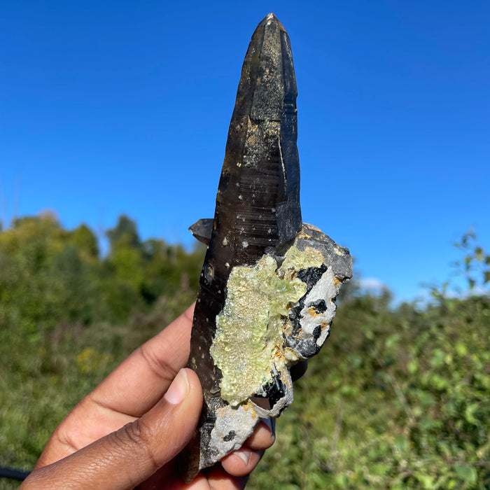 Smoky Quartz with Hyalite, Rondekop, Erongo Mountain, Erongo Region, Namibia