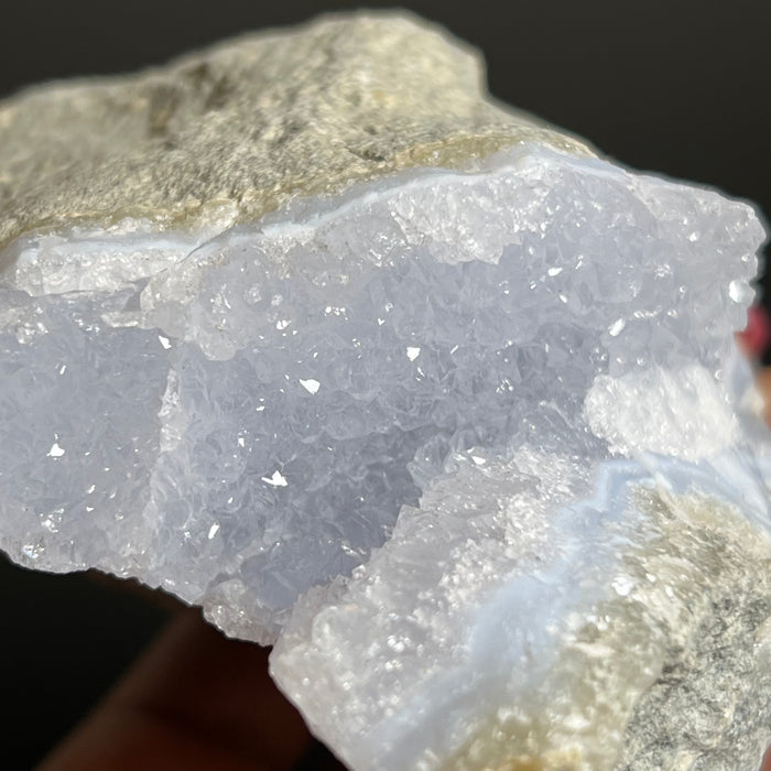 Druzy Blue Lace Agate, from Nsanje, Malawi