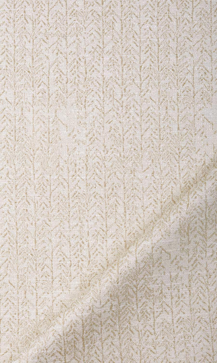 Herringbone Print Home Textile Fabric Material By the Metre (Off White/ Pale Beige)