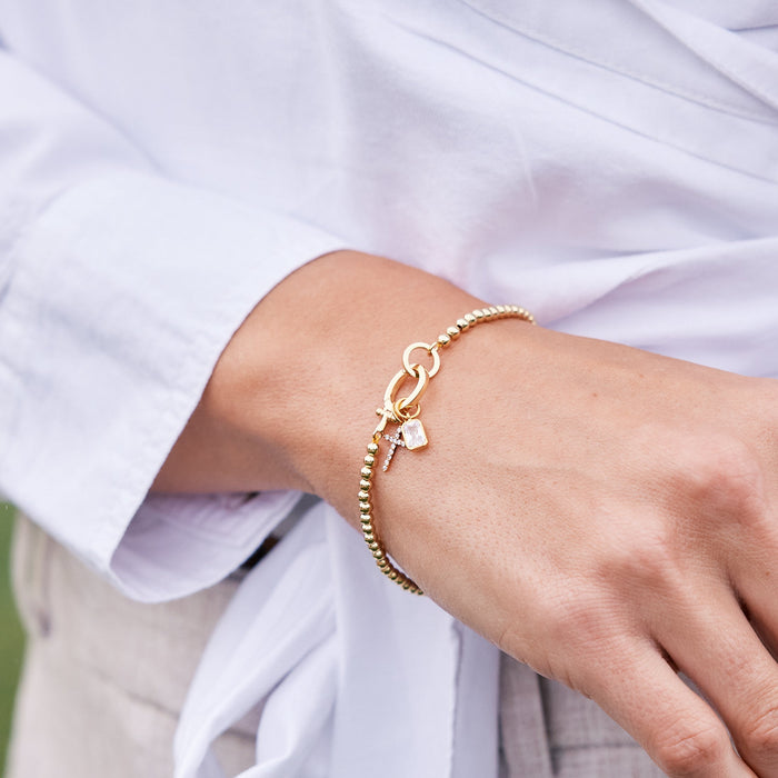 Josephine Cross Birthstone Bracelet