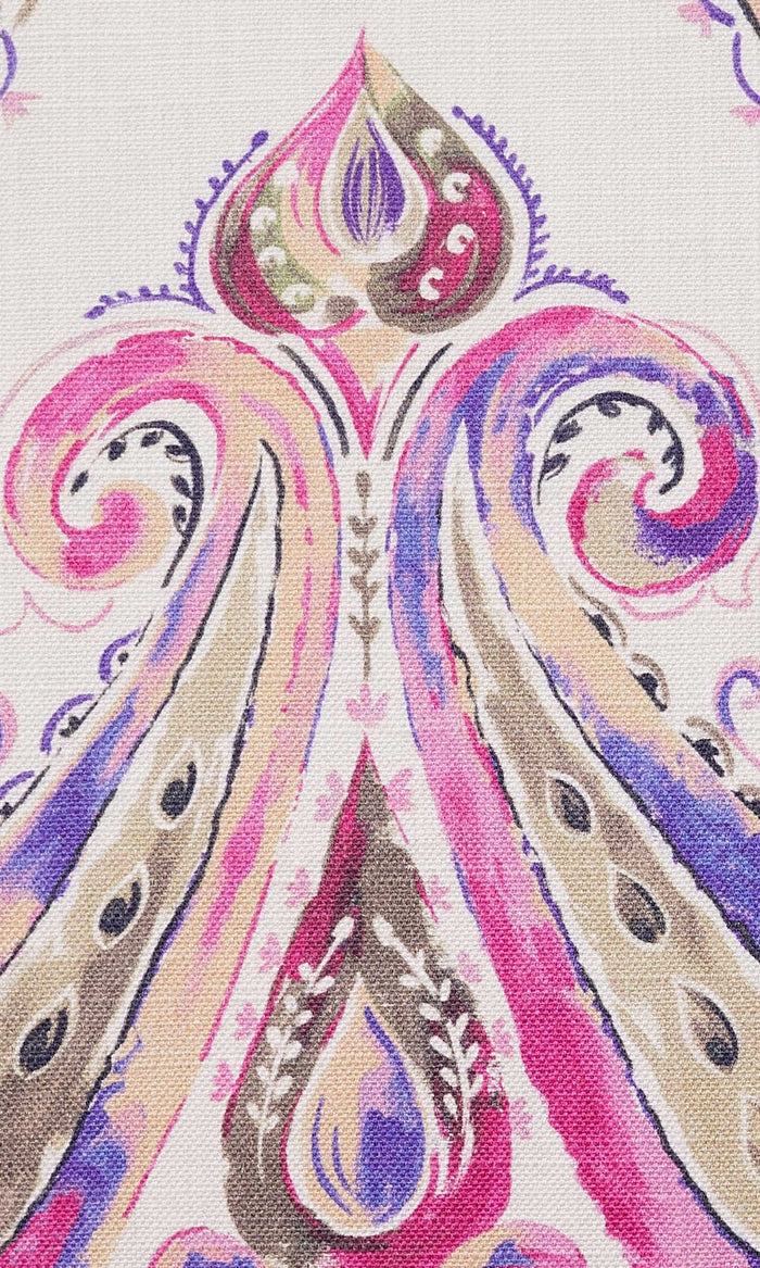 Paisley Print Home Textile Fabric Material By the Metre (Pink/ Purple)