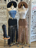 Lace Maxi Skirt-  Slightly Stretchy , Estira Poco