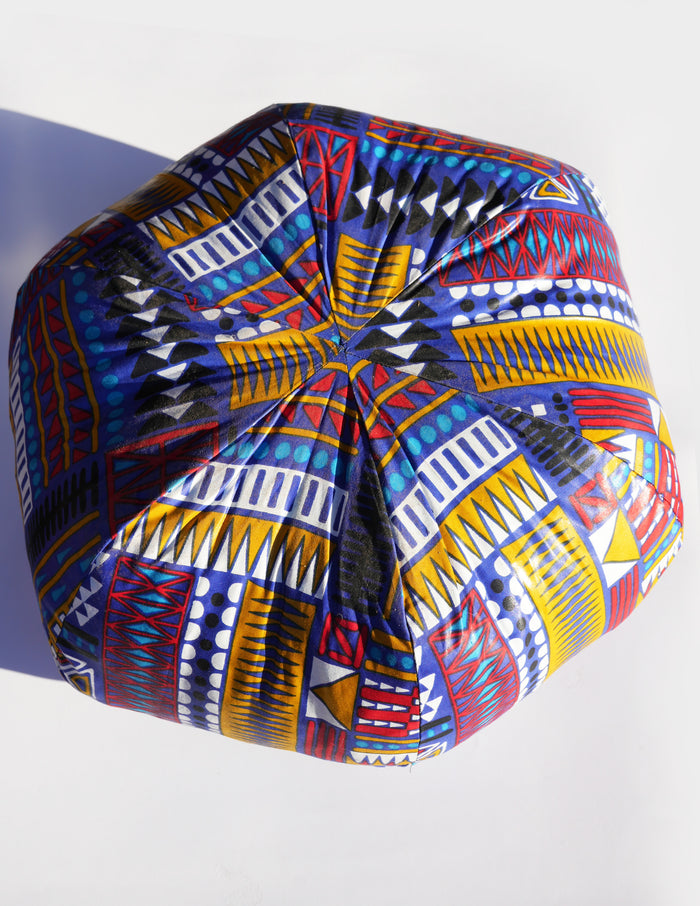 Large Round Patterned Pillow - Multicolored