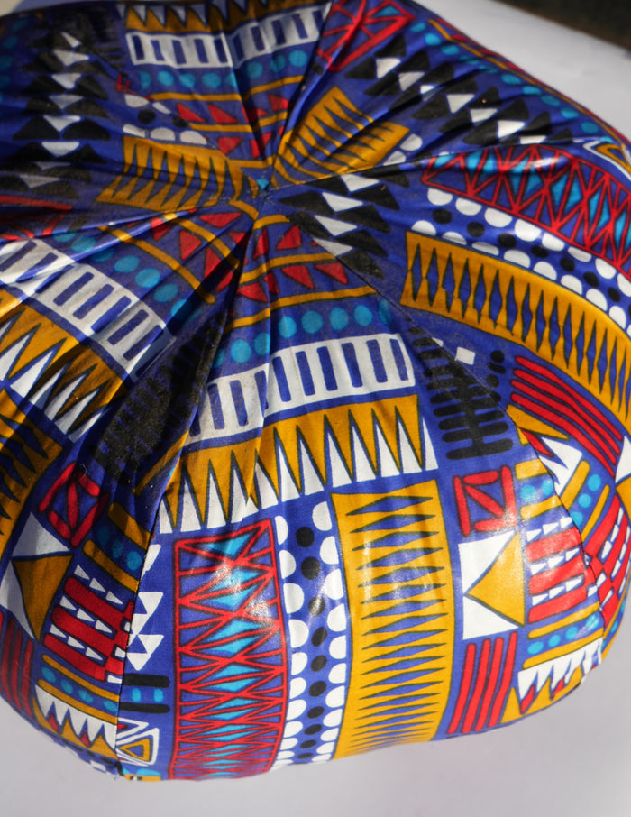 Large Round Patterned Pillow - Multicolored