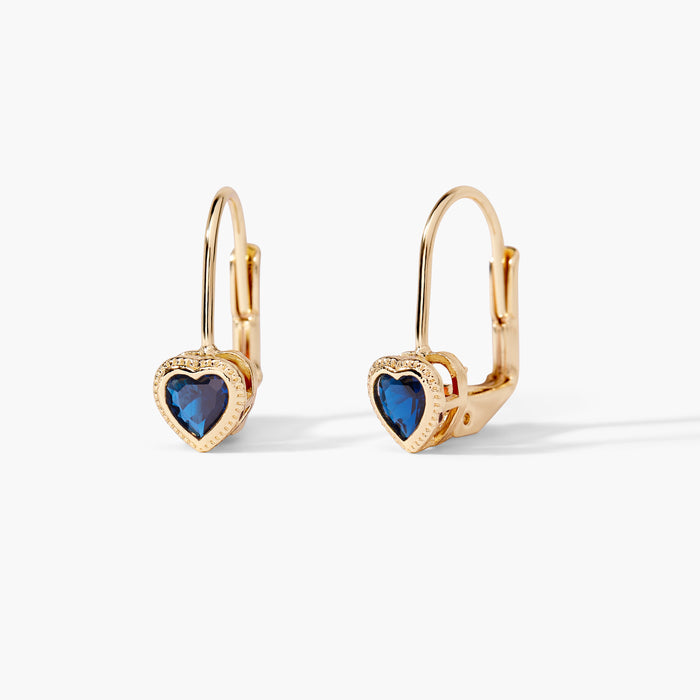 Lia Heart Birthstone Earrings