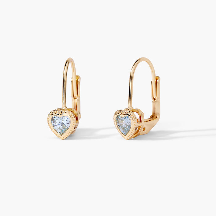 Lia Heart Birthstone Earrings