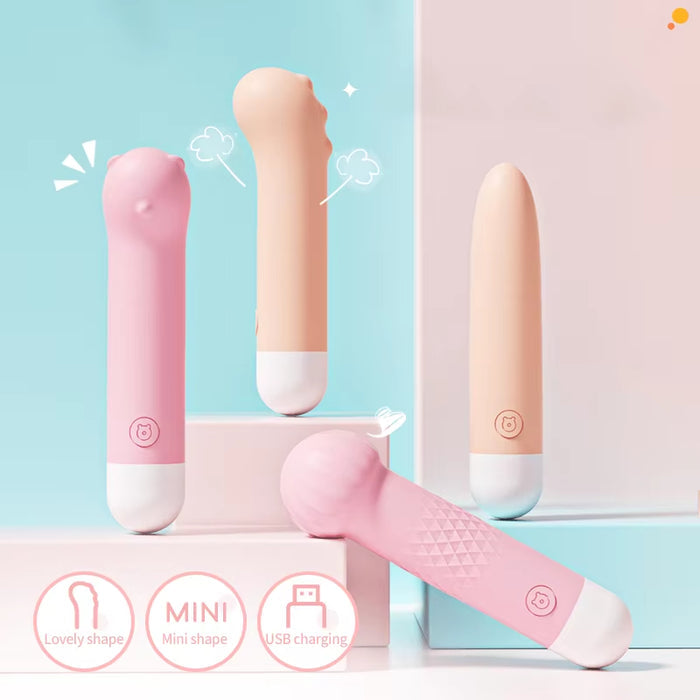 Lilo Portable Mini USB 10 Frequency Vibrating Stick Sex Toy Female Masturbation Spear with AV Wand for Woman