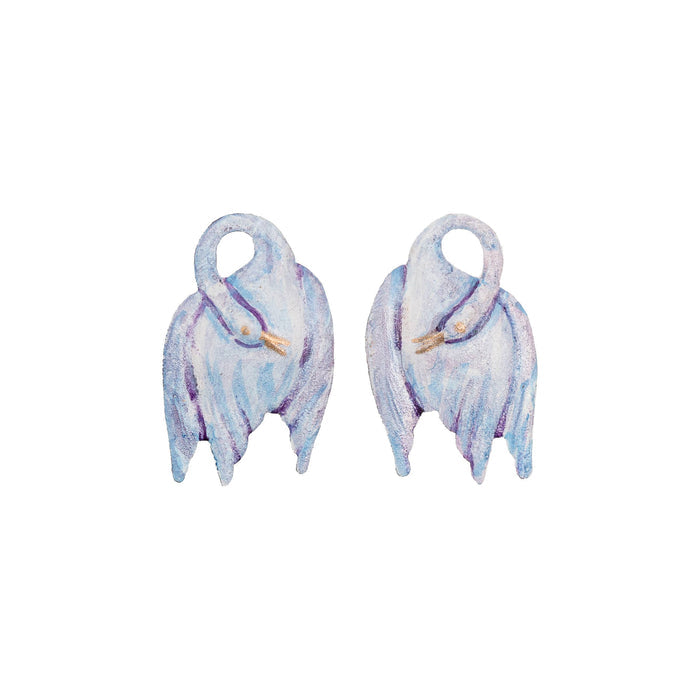 Little Watercolour Swan Earrings