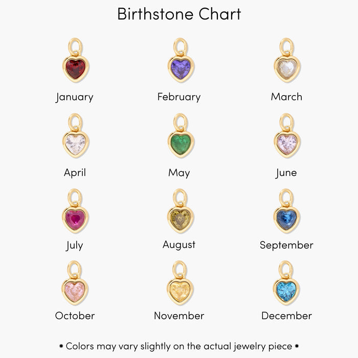 Mackenzie Heart Birthstone Charm