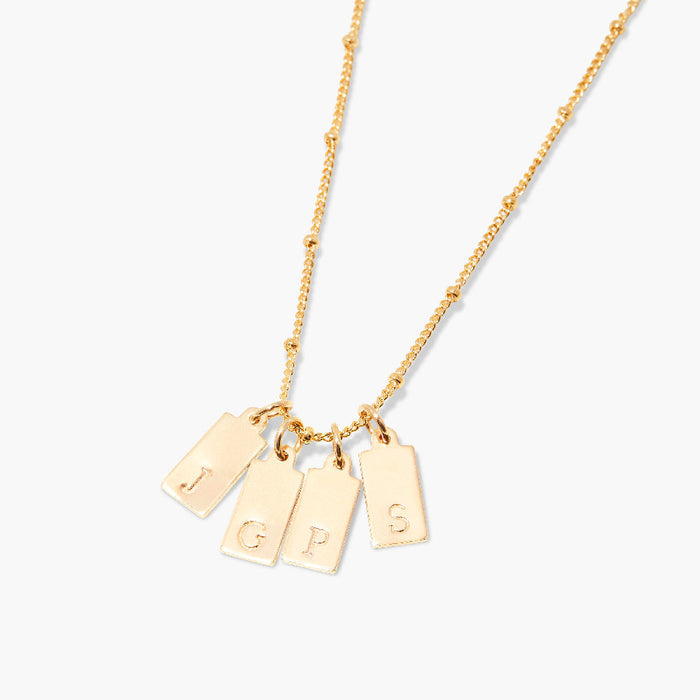 Madeline Rectangle Four Initial Pendant