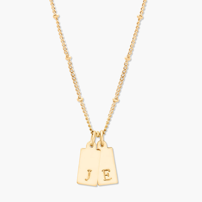 Madeline Rectangle Two Initial Pendant